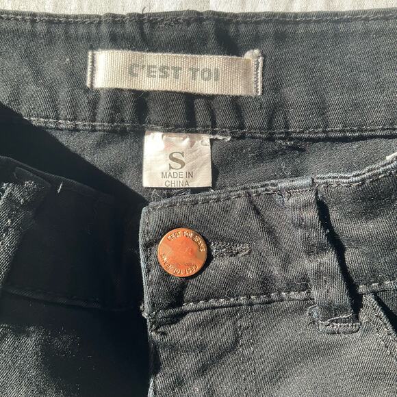 C’est Toi Women’s Casual Khaki Short Shorts size S, Solid Black - Picture 8 of 9